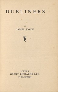 The title page of the first edition of Dubliners from 1914.